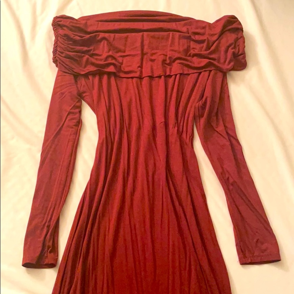 JustFab knee dress (burgundy)